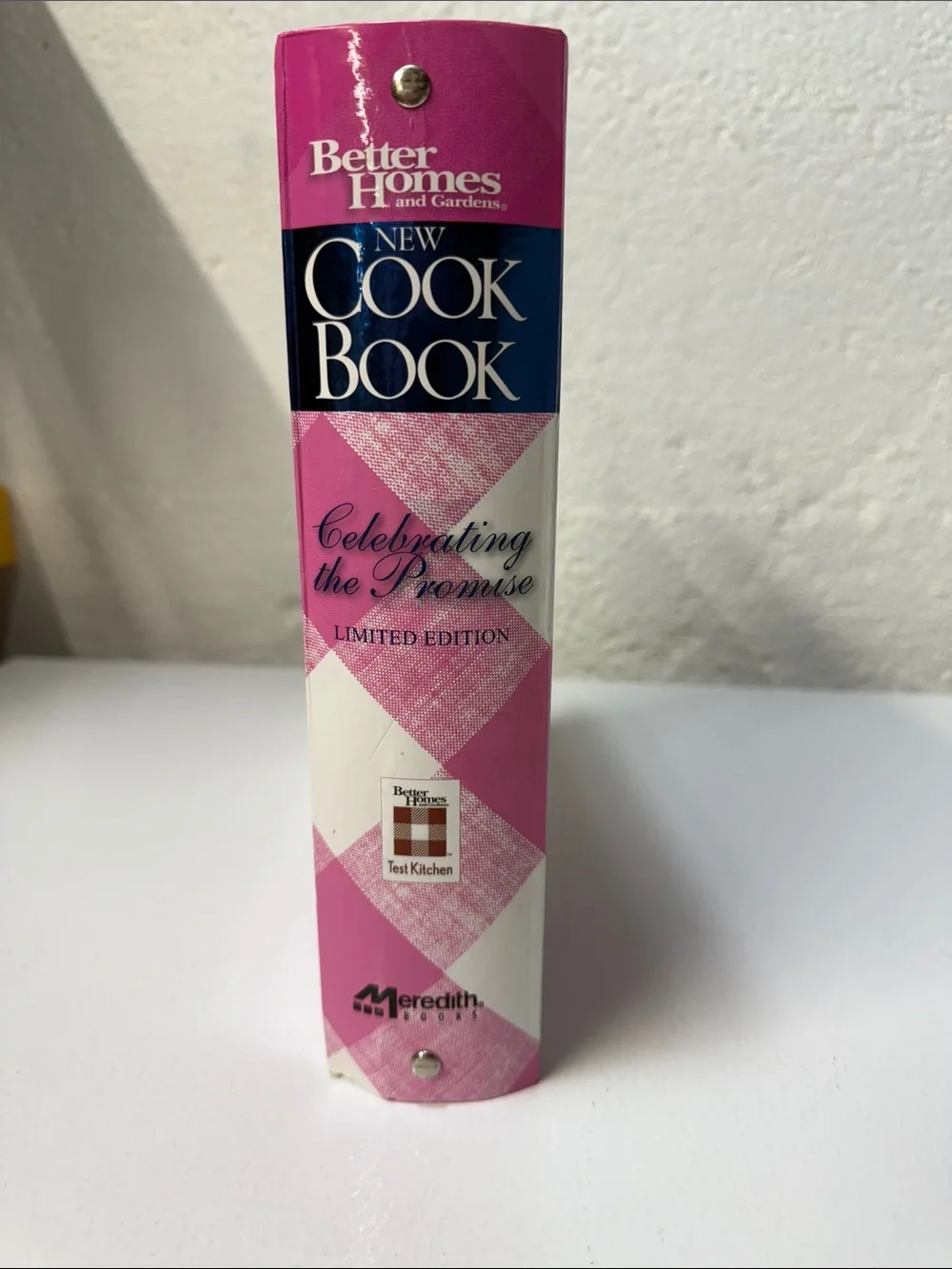 Better Homes And Gardens Pink Gingham Cookbook with Ribbon Emblem
